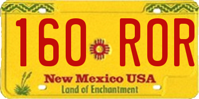 NM license plate 160ROR