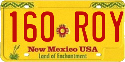 NM license plate 160ROY