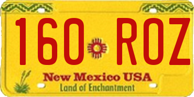 NM license plate 160ROZ