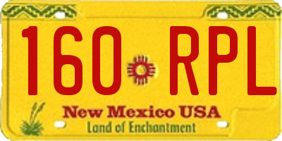 NM license plate 160RPL