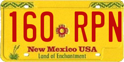 NM license plate 160RPN