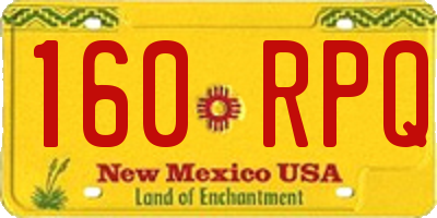 NM license plate 160RPQ