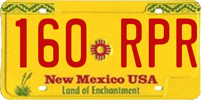 NM license plate 160RPR