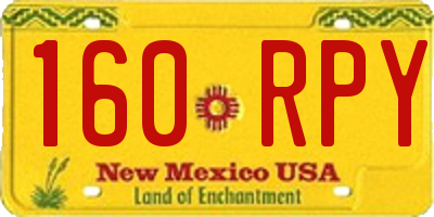 NM license plate 160RPY