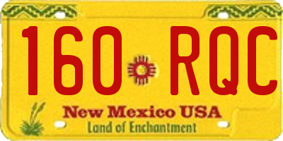 NM license plate 160RQC