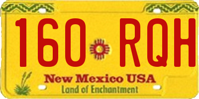 NM license plate 160RQH