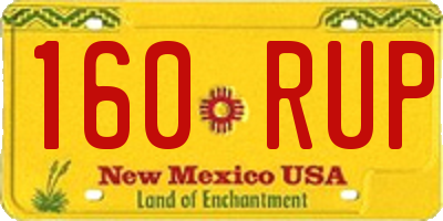 NM license plate 160RUP