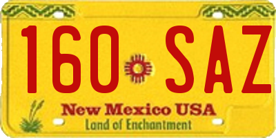 NM license plate 160SAZ