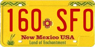 NM license plate 160SFO