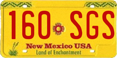 NM license plate 160SGS