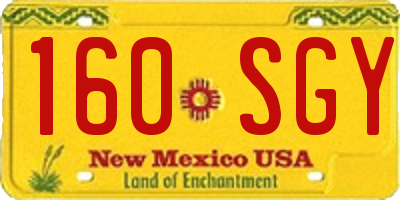 NM license plate 160SGY