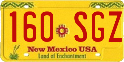 NM license plate 160SGZ