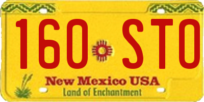 NM license plate 160STO
