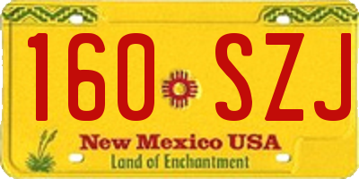 NM license plate 160SZJ