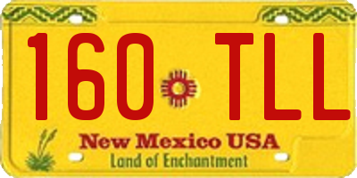NM license plate 160TLL