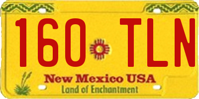NM license plate 160TLN