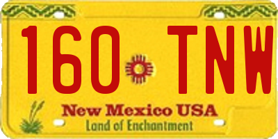 NM license plate 160TNW