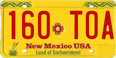 NM license plate 160TOA