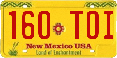 NM license plate 160TOI