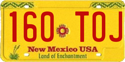NM license plate 160TOJ