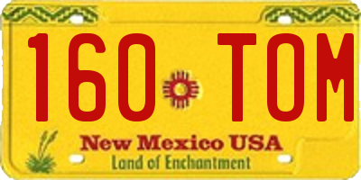 NM license plate 160TOM