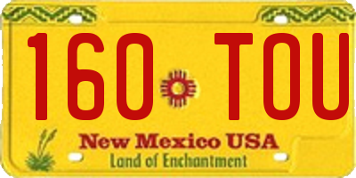 NM license plate 160TOU