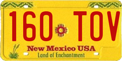 NM license plate 160TOV