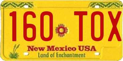 NM license plate 160TOX