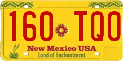 NM license plate 160TQO