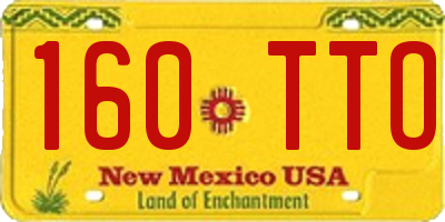 NM license plate 160TTO