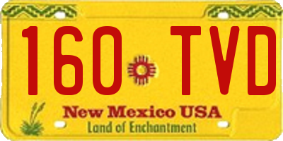 NM license plate 160TVD