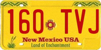 NM license plate 160TVJ