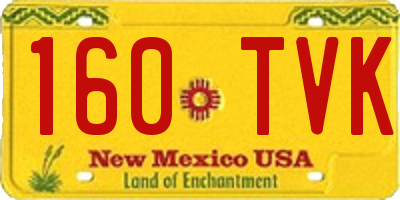 NM license plate 160TVK
