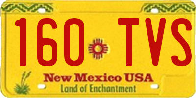 NM license plate 160TVS