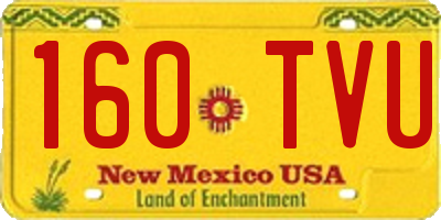 NM license plate 160TVU
