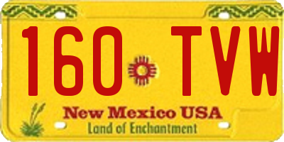 NM license plate 160TVW