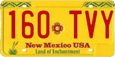 NM license plate 160TVY