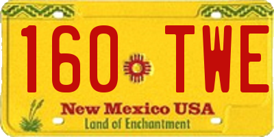 NM license plate 160TWE