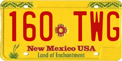 NM license plate 160TWG