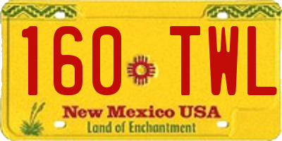 NM license plate 160TWL