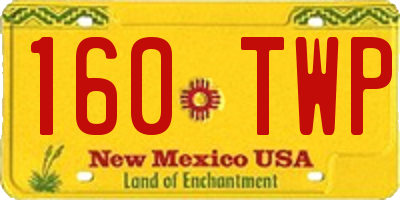 NM license plate 160TWP