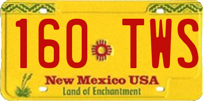 NM license plate 160TWS