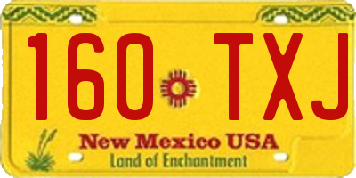 NM license plate 160TXJ