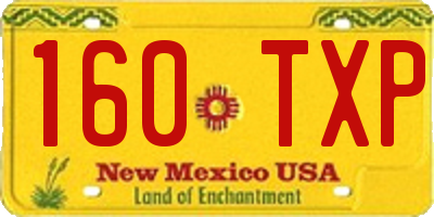 NM license plate 160TXP