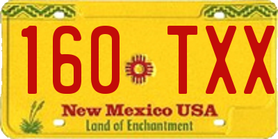 NM license plate 160TXX