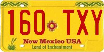 NM license plate 160TXY