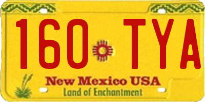 NM license plate 160TYA