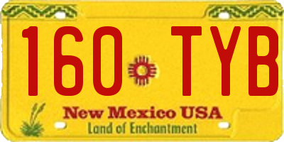 NM license plate 160TYB