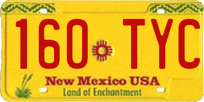 NM license plate 160TYC