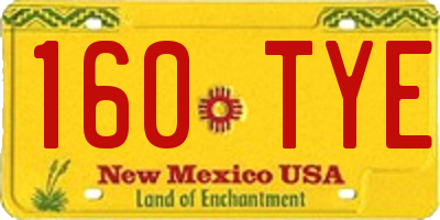 NM license plate 160TYE